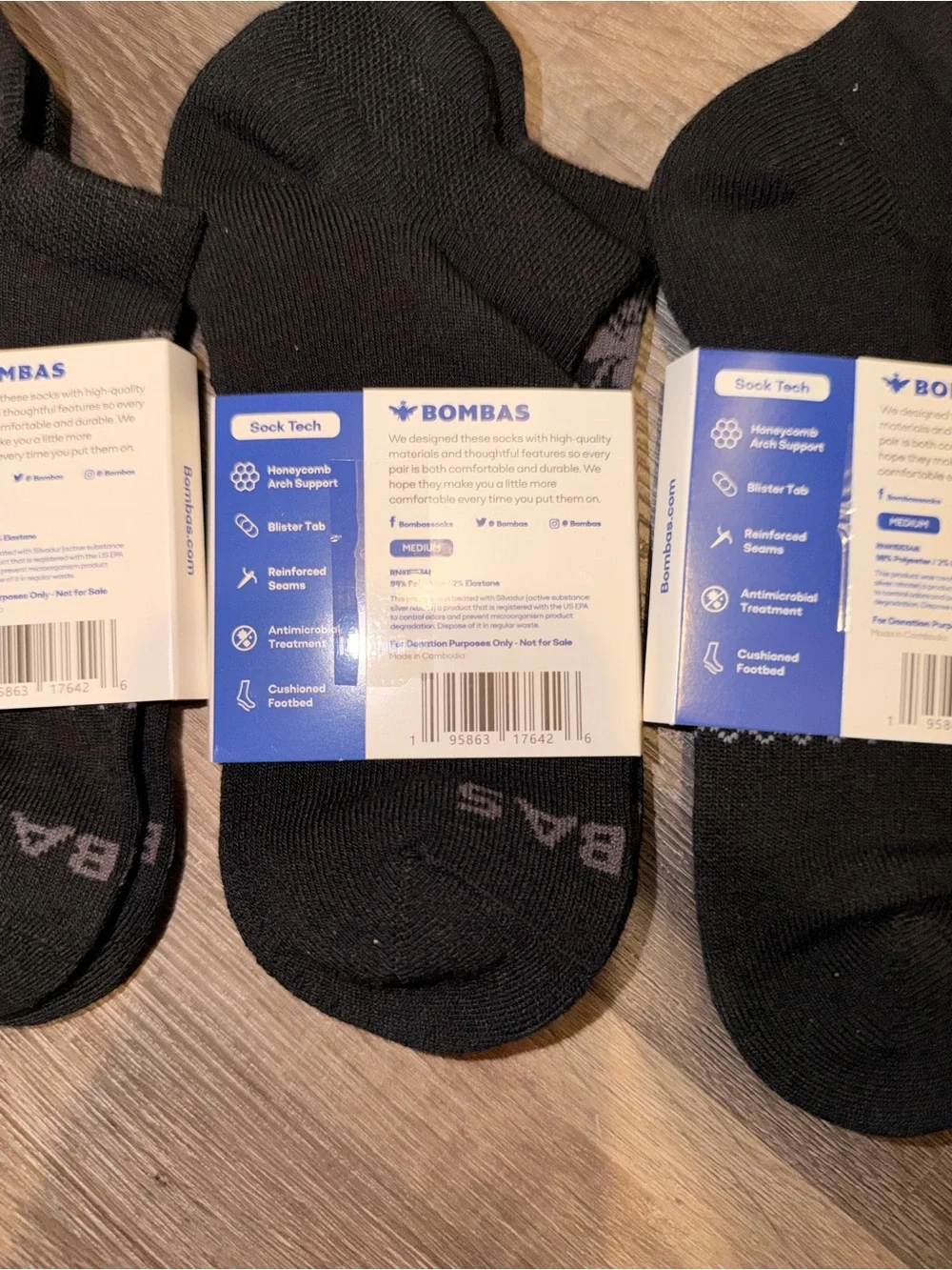 Bombas Black No-Show Socks - 3 Pack
